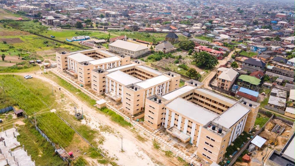 Aerial view of the Advent Student Living hostel blocks
